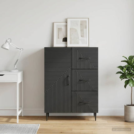 Sideboard med låda Svart 66 x 34,5 x 89,5 cm Konstruerat trä