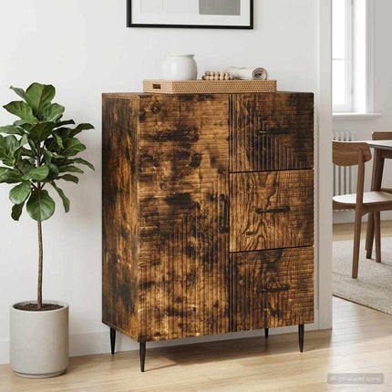 Sideboard med låda Rökt ek 66 x 34,5 x 89,5 cm Konstruerat trä