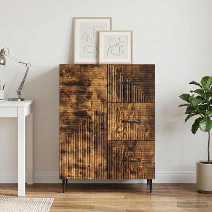 Sideboard med låda Rökt ek 66 x 34,5 x 89,5 cm Konstruerat trä