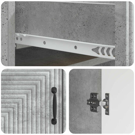 Sideboard Betonggrå 66 x 34,5 x 89,5 cm Konstruerat trä