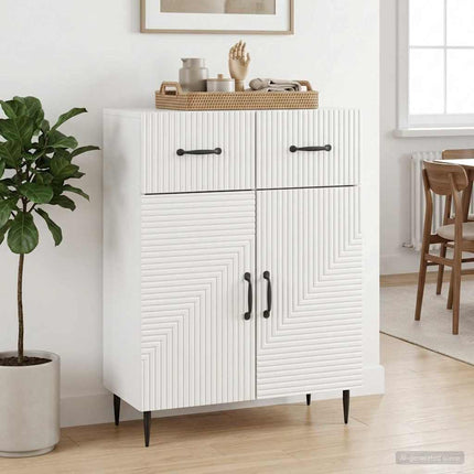 Sideboard Vit högglans 66 x 34,5 x 89,5 cm Konstruerat trä