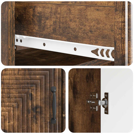 Sideboard med låda Rökt ek 66 x 34,5 x 89,5 cm Konstruerat trä
