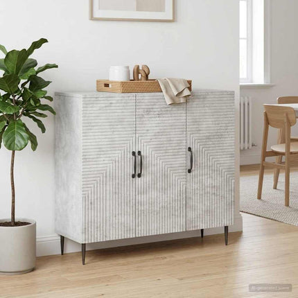 Sideboard Betonggrå 89 x 34,5 x 80 cm Konstruerat trä
