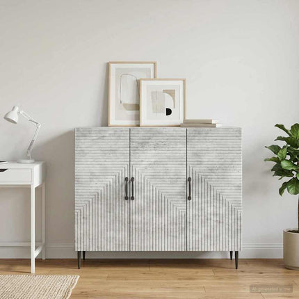 Sideboard Betonggrå 89 x 34,5 x 80 cm Konstruerat trä