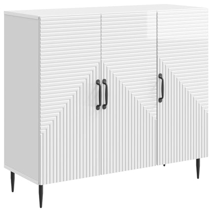 Sideboard Vit högglans 89 x 34,5 x 80 cm Konstruerat trä