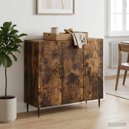 Sideboard Rökt ek 89 x 34,5 x 80 cm Konstruerat trä