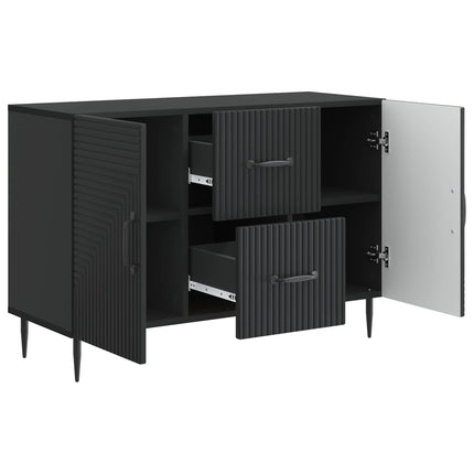 Sideboard med låda Svart 89 x 34,5 x 60 cm Konstruerat trä