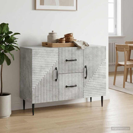 Sideboard med låda Betonggrå 89 x 34,5 x 60 cm Konstruerat trä