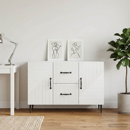 Sideboard Vit högglans 89 x 34,5 x 60 cm Konstruerat trä