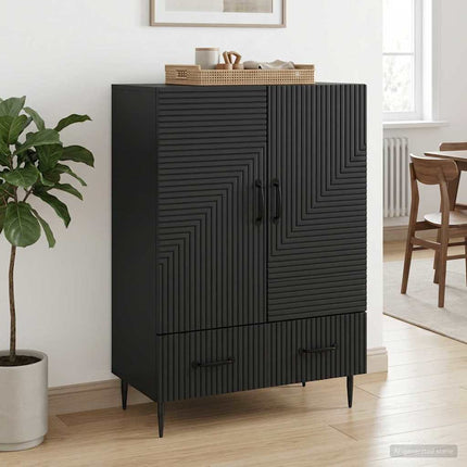 Sideboard med låda Svart 66 x 34,5 x 95 cm Konstruerat trä