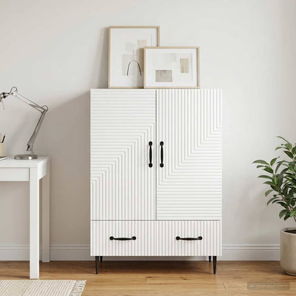 Sideboard Vit högglans 66 x 34,5 x 95 cm Konstruerat trä