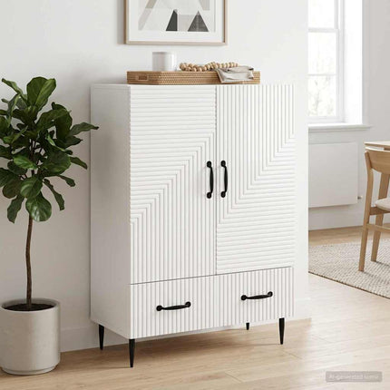 Sideboard Vit högglans 66 x 34,5 x 95 cm Konstruerat trä