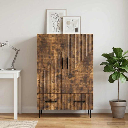 Sideboard med låda Rökt ek 66 x 34,5 x 95 cm Konstruerat trä