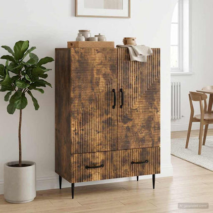 Sideboard med låda Rökt ek 66 x 34,5 x 95 cm Konstruerat trä