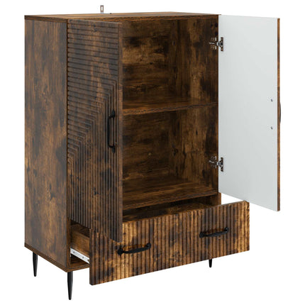 Sideboard med låda Rökt ek 66 x 34,5 x 95 cm Konstruerat trä
