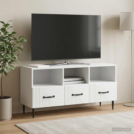 TV-skåp med låda Vit 102 x 34,5 x 50 cm Konstruerat trä