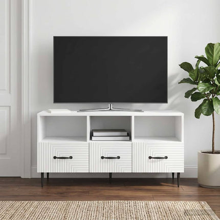 TV-skåp Vit högglans 102 x 34,5 x 50 cm Konstruerat trä
