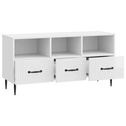 TV-skåp Vit högglans 102 x 34,5 x 50 cm Konstruerat trä