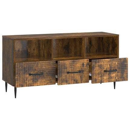 TV-skåp med låda Rökt ek 102 x 34,5 x 50 cm Konstruerat trä
