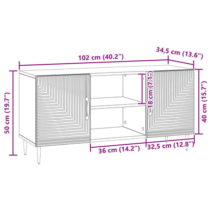 TV-skåp Gammalt trä 102 x 34,5 x 50 cm Konstruerat trä