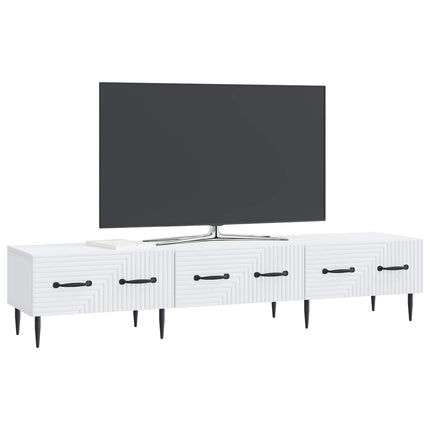 TV-skåp med låda Vit 147 x 34,5 x 30 cm Konstruerat trä