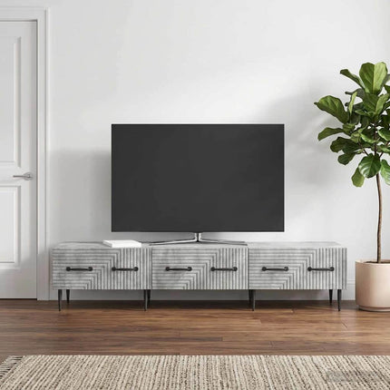 TV-skåp med låda Betonggrå 147 x 34,5 x 30 cm Konstruerat trä