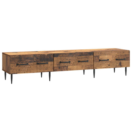 TV-skåp med låda Gammalt trä 147 x 34,5 x 30 cm Konstruerat trä
