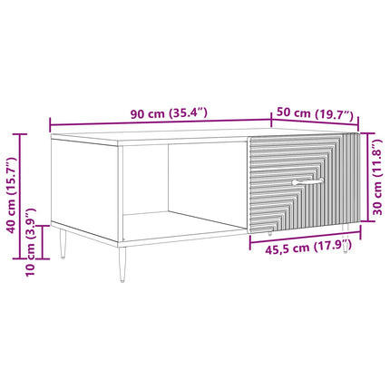 Kaffeebord Svart 90 x 50 x 40 cm Konstruerat trä