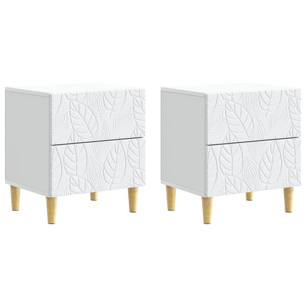 Sängbord 2 pcs Vit 43 x 34,5 x 48 cm Konstruerat trä