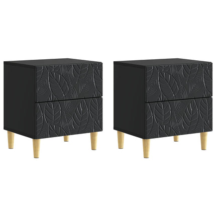 Sängbord 2 pcs Svart 43 x 34,5 x 48 cm Konstruerat trä