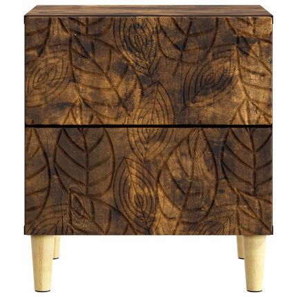 Sängbord 2 pcs Rökt ek 43 x 34,5 x 48 cm Konstruerat trä