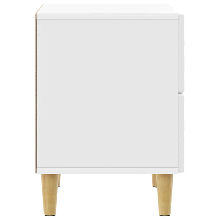 Sängbord Vit högglans 62 x 34,5 x 48 cm Konstruerat trä