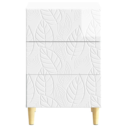 Sängbord Vit högglans 43 x 39,5 x 66,5 cm Konstruerat trä