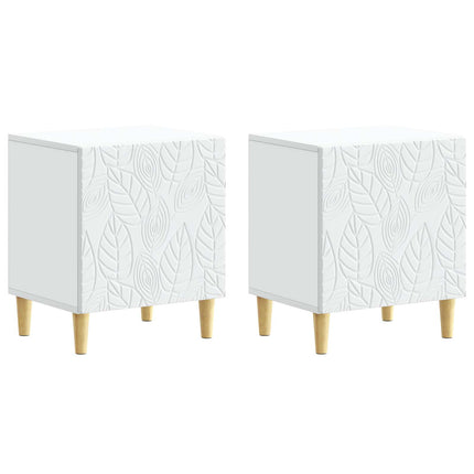 Sängbord 2 pcs Vit 43 x 34,5 x 50 cm Konstruerat trä