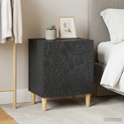 Sängbord 2 st Svart 43 x 34,5 x 50 cm Konstruerat trä