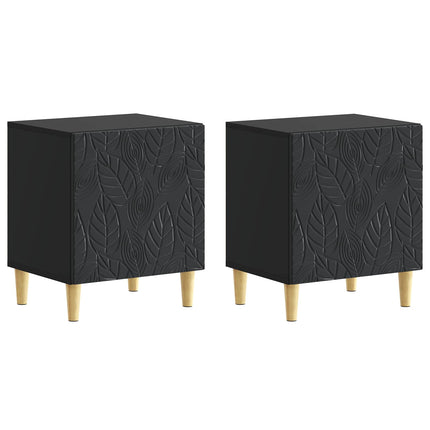 Sängbord 2 pcs Svart 43 x 34,5 x 50 cm Konstruerat trä