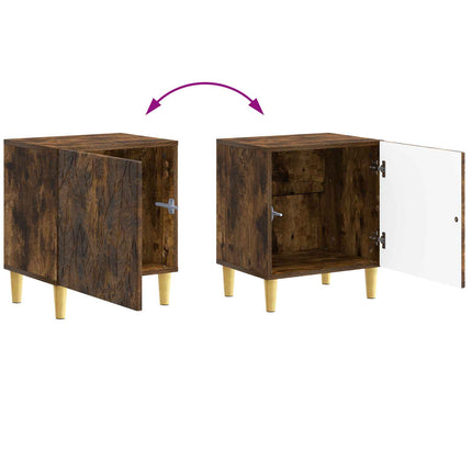 Sängbord 2 pcs Rökt ek 43 x 34,5 x 50 cm Konstruerat trä