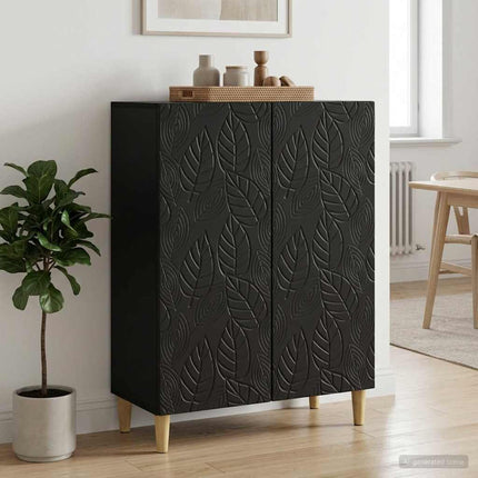 Sideboard Svart 66 x 34,5 x 90 cm Konstruerat trä