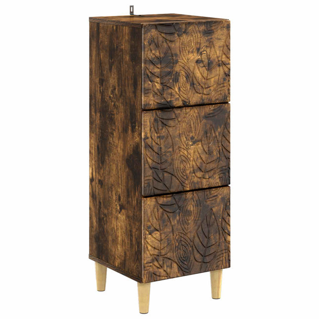 Lådans skåp Rökt ek 33 x 34,5 x 90 cm Konstruerat trä