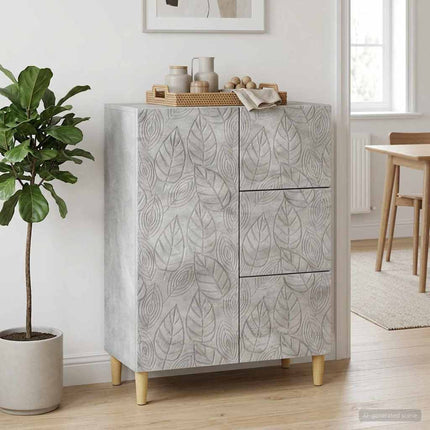 Sideboard Betonggrå 66 x 34,5 x 90 cm Konstruerat trä