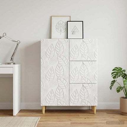 Sideboard Vit högglans 66 x 34,5 x 90 cm Konstruerat trä