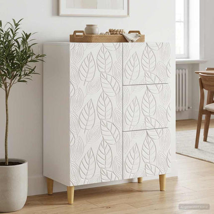 Sideboard Vit högglans 66 x 34,5 x 90 cm Konstruerat trä