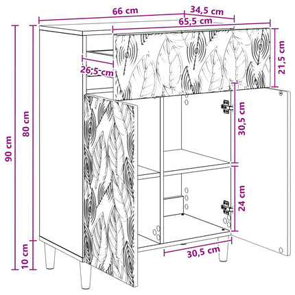 Sideboard Svart 66 x 34,5 x 90 cm Konstruerat trä