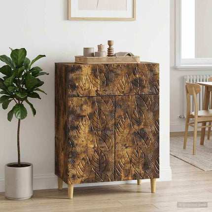 Sideboard Rökt ek 66 x 34,5 x 90 cm Konstruerat trä