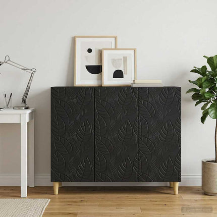 Sideboard Svart 89 x 34,5 x 80 cm Konstruerat trä