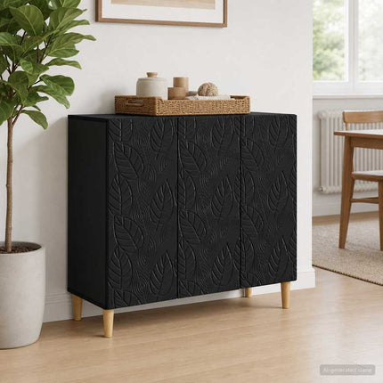 Sideboard Svart 89 x 34,5 x 80 cm Konstruerat trä