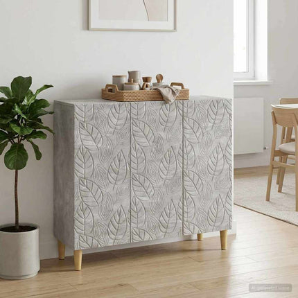 Sideboard Betonggrå 89 x 34,5 x 80 cm Konstruerat trä