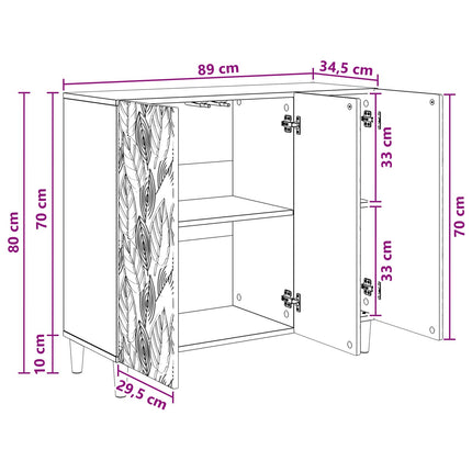 Sideboard Betonggrå 89 x 34,5 x 80 cm Konstruerat trä