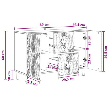 Sideboard Svart 89 x 34,5 x 60 cm Konstruerat trä