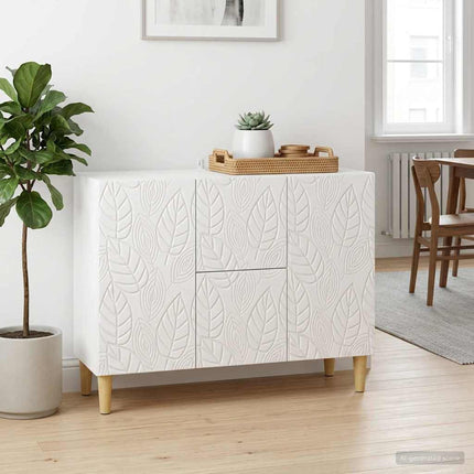 Sideboard Vit högglans 89 x 34,5 x 60 cm Konstruerat trä